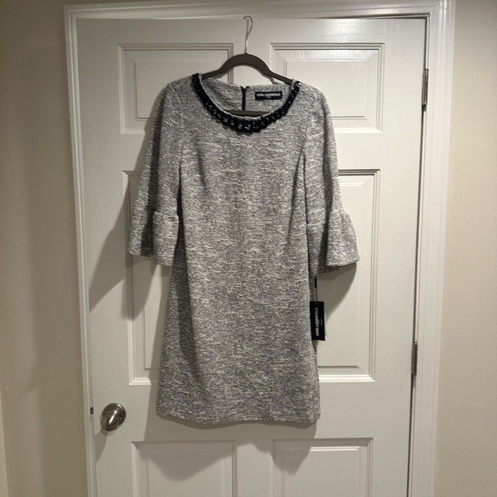 Karl Lagerfeld Gray Dress with Black Trim